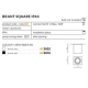 Plafon IP44 BRANT SQUARE 1 black AZ2878  AZZARDO